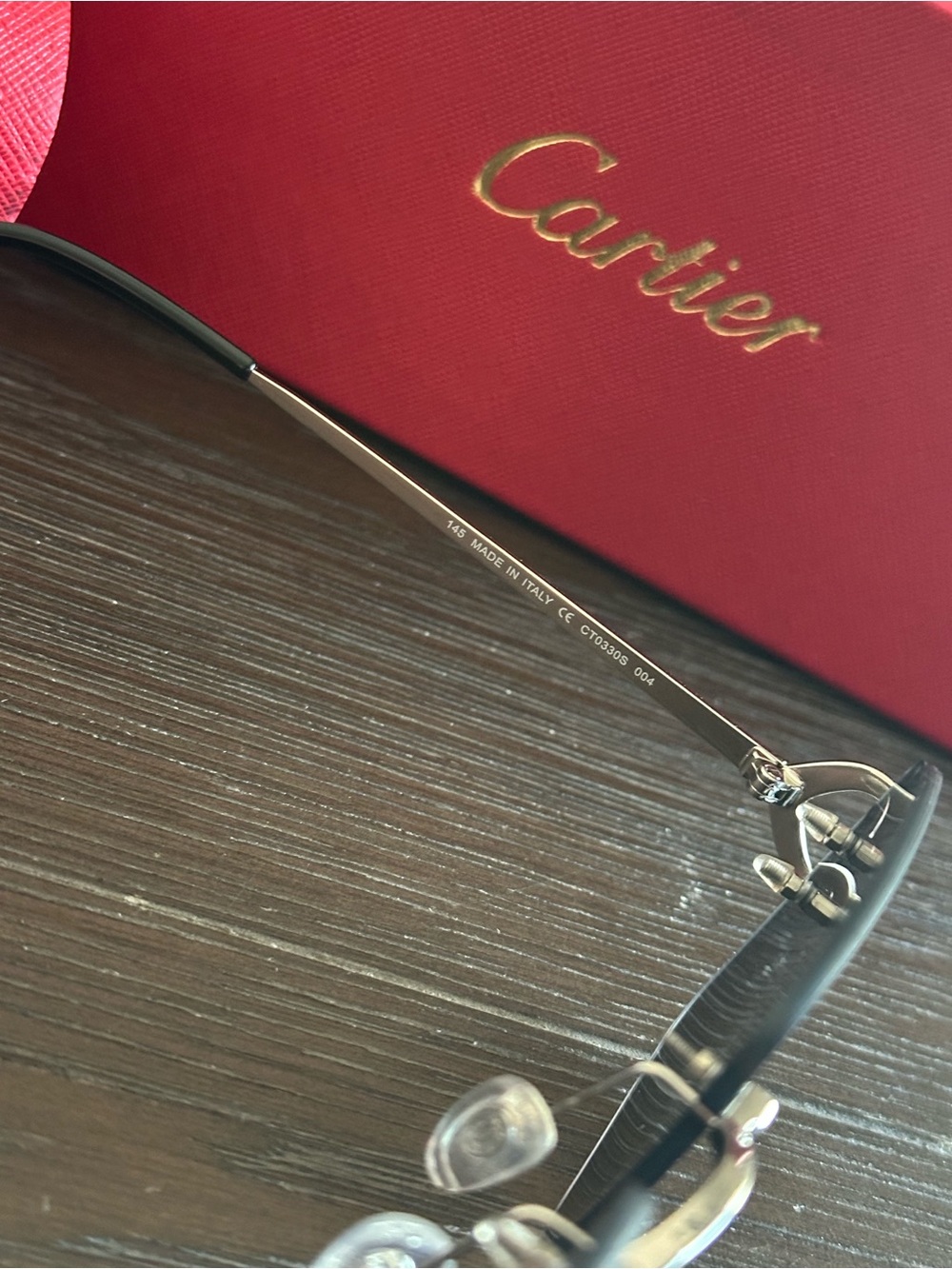 Cartier Men's Rimless Sunglasses with Black Lenses and Silver Accents - Picture 6 of 7